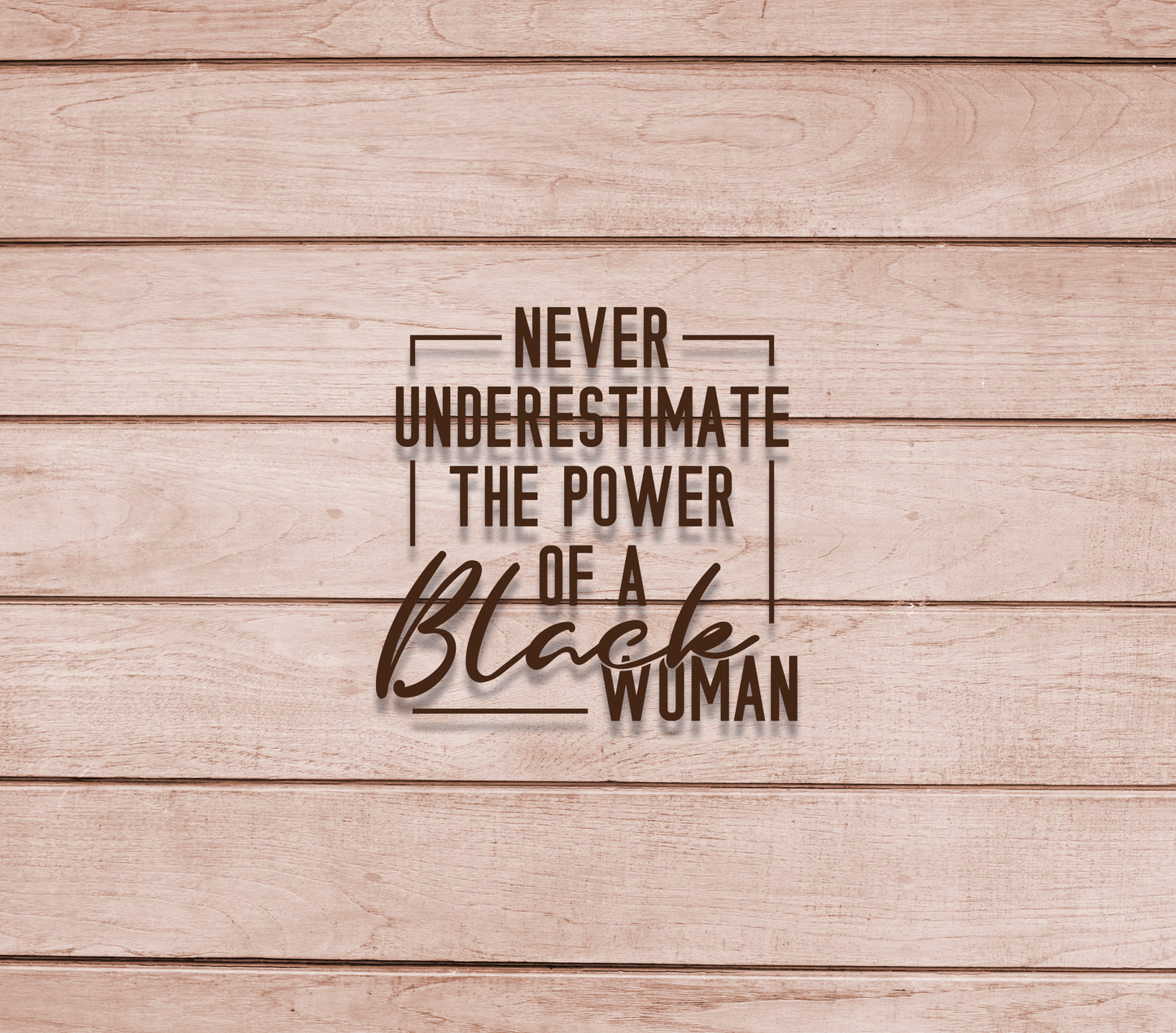 20oz. Black Woman Power Wood Panel Tumbler