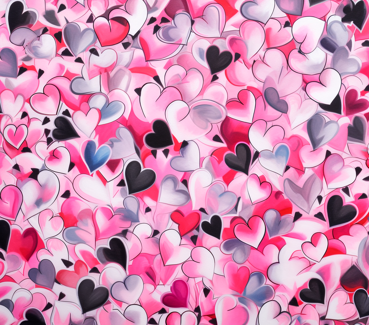 20oz Valentine's Hearts Pattern- Pink/Blk Tumbler