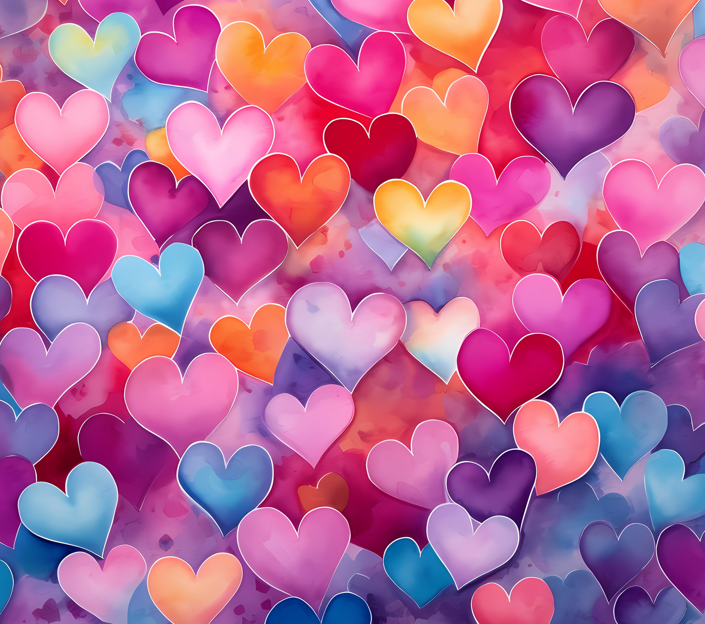 20oz Valentine's Multi-Colored Hearts Pattern Tumbler