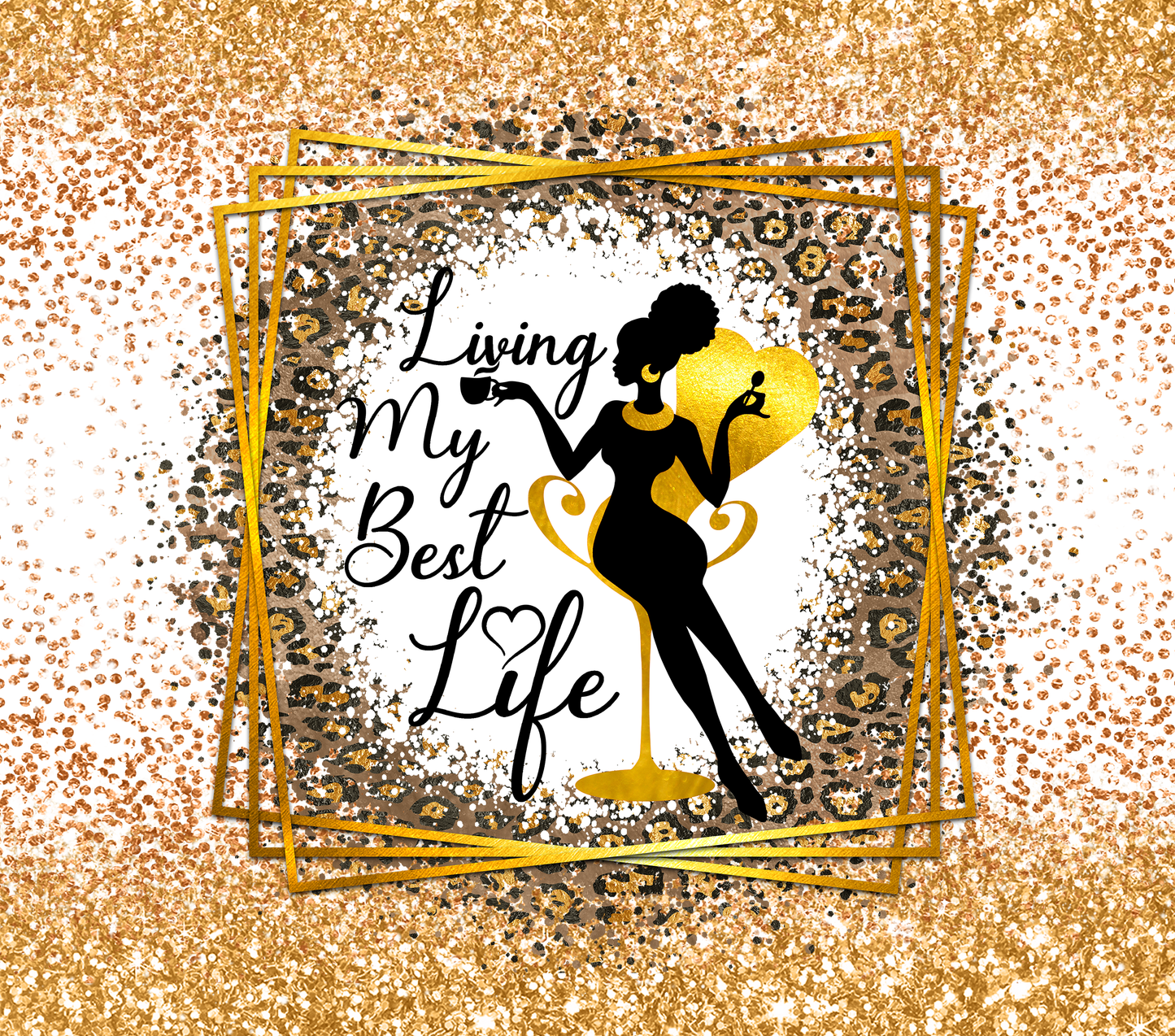 20oz. 'Living My Best Life' Glitter Tumbler