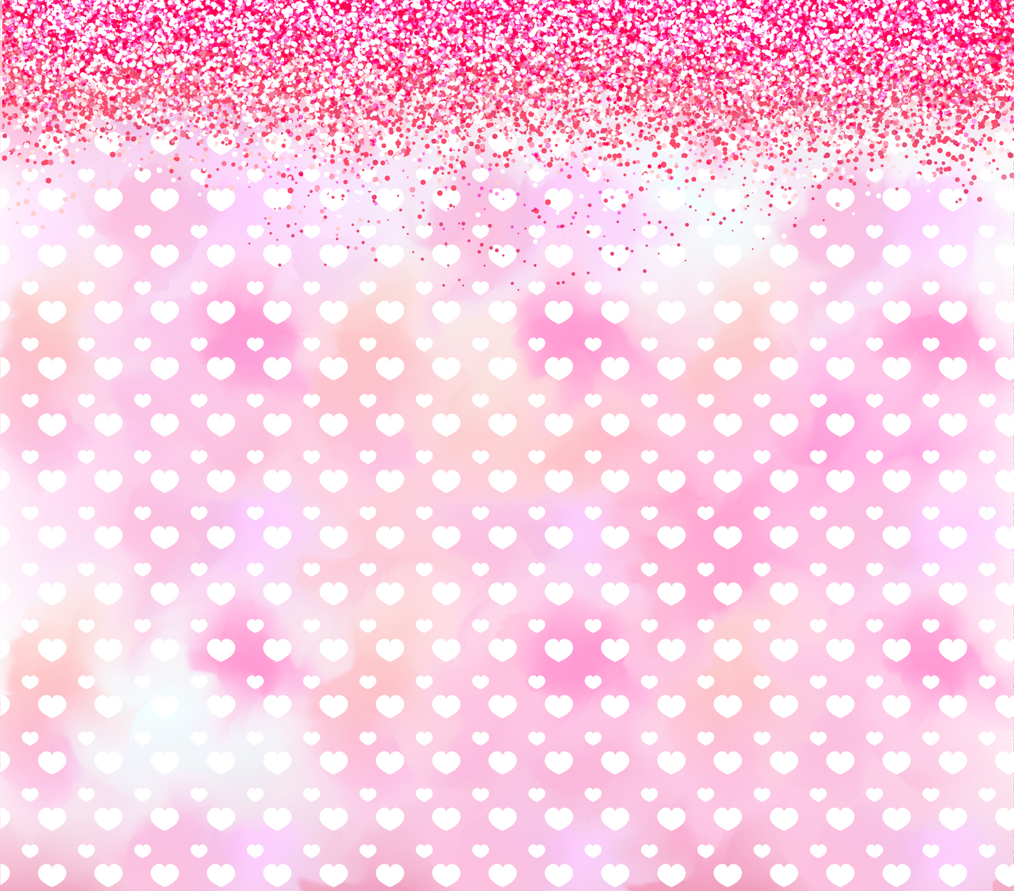 20oz Pink Glitter Hearts Tumbler