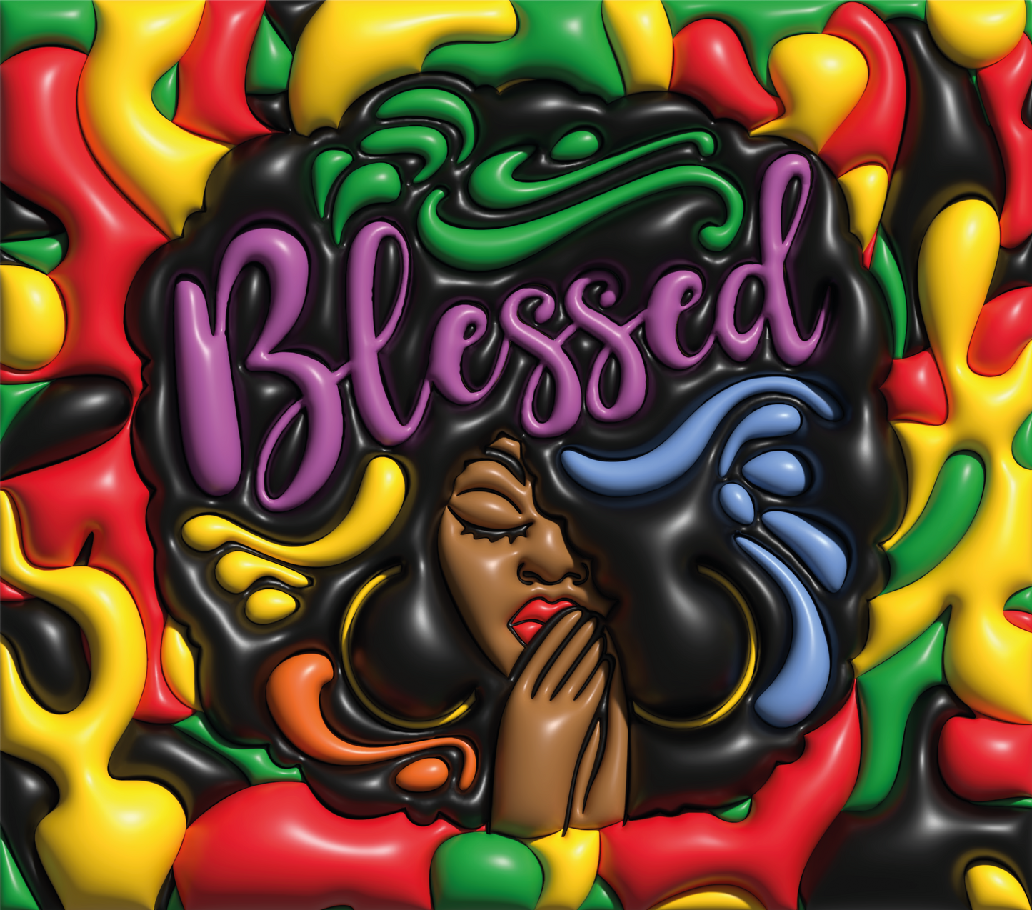 20oz. Black Woman Blessed Inflated Tumbler