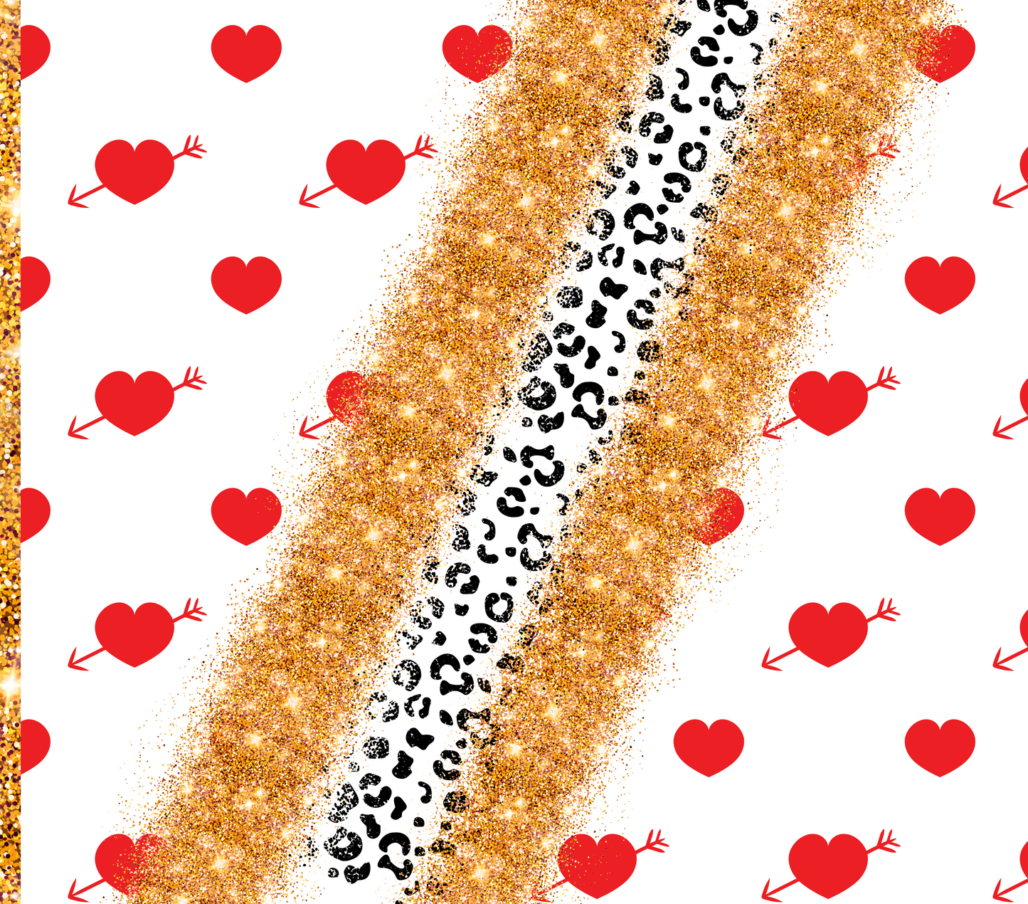 20oz Valentine's Red Hearts Glitter Tumbler