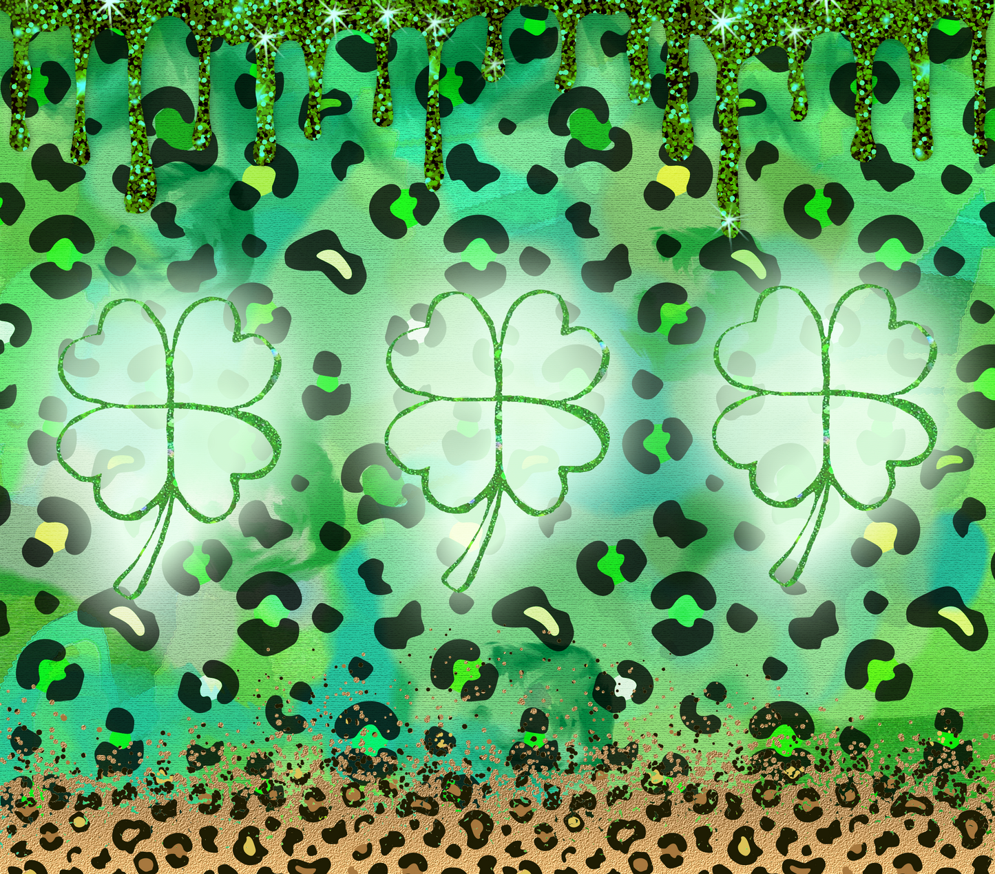 20oz St. Pat's Leopard Clover Print Tumbler 2