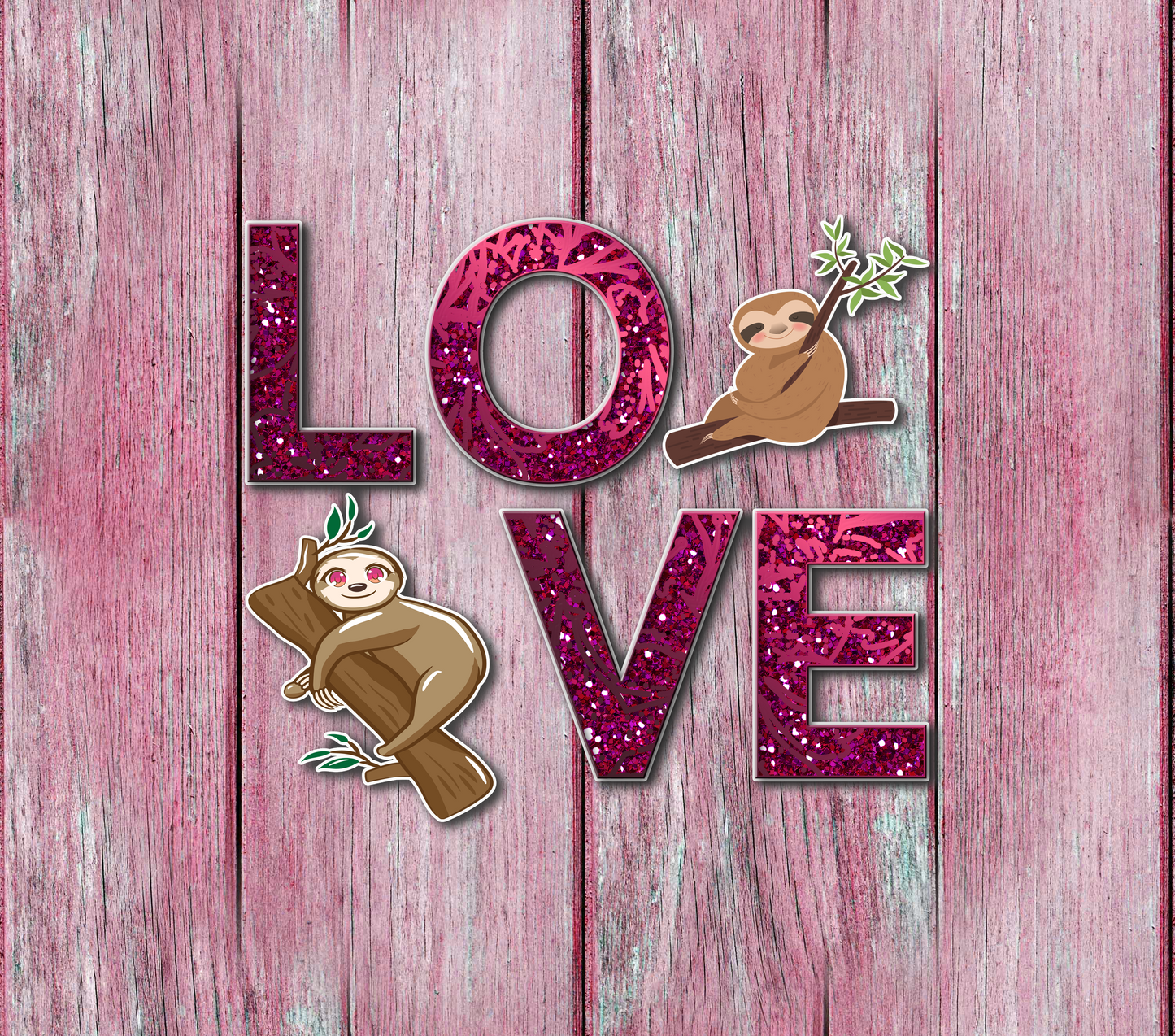 20oz Valentine's Cute Sloth Love Tumbler