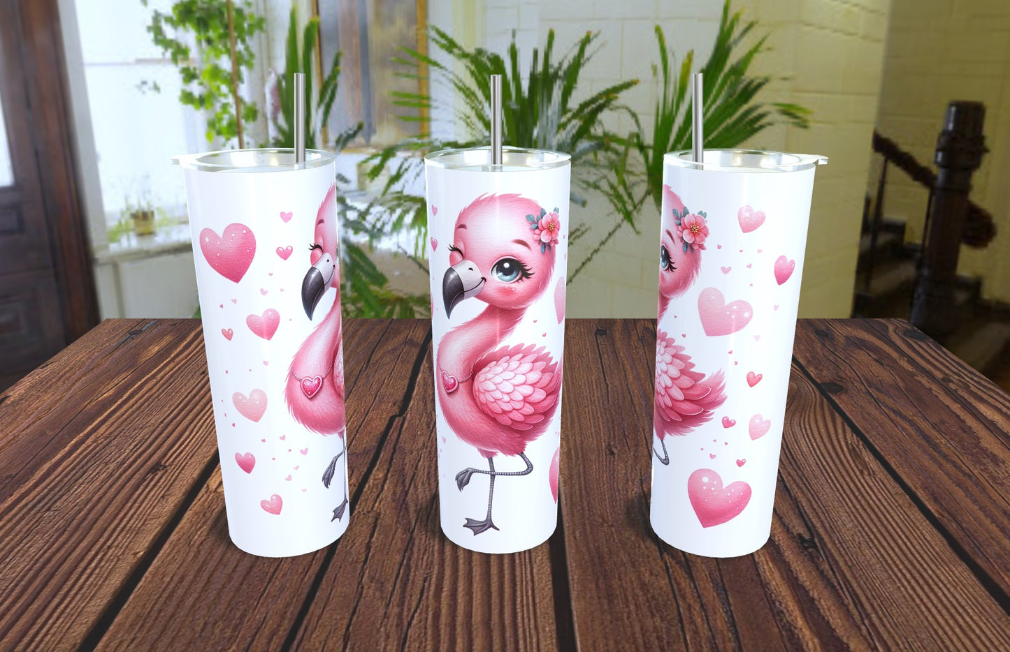 20oz Valentine's Flamingo Tumbler