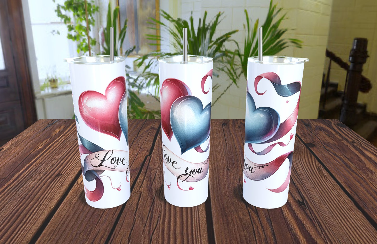 20oz Valentine's Double Hearts Tumbler