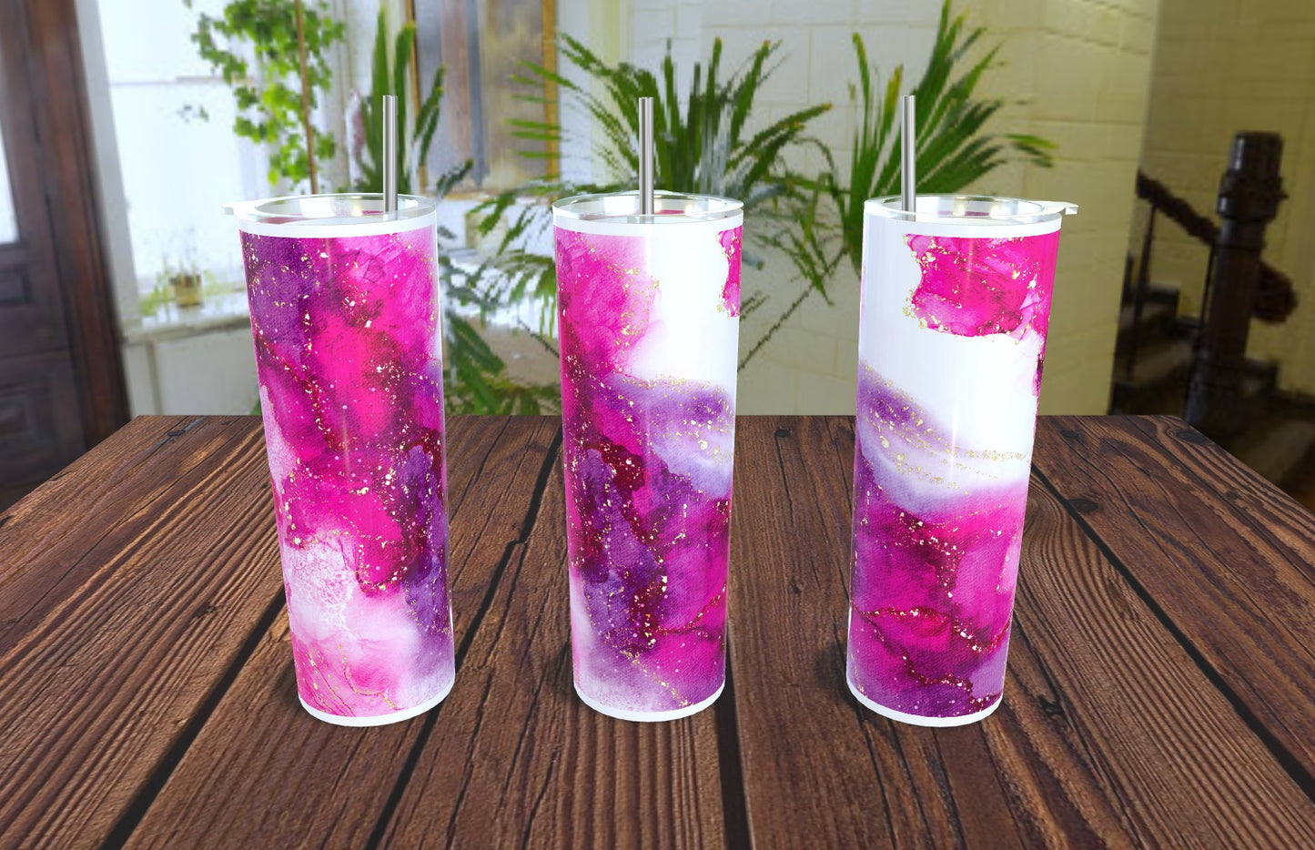 20oz Pink Frenzy Tumbler