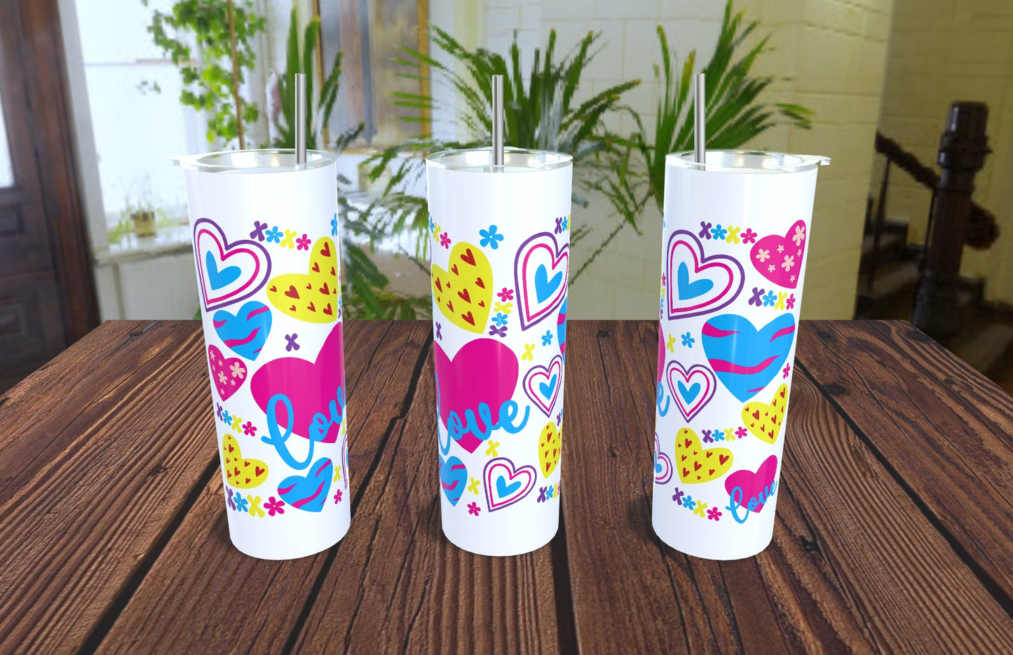 20oz Valentine's Love/Hearts Tumbler