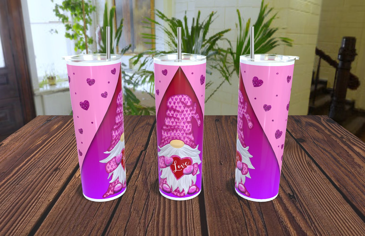 20oz Valentine's Gnome Tumbler