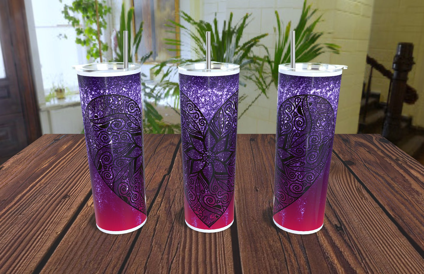 20oz Valentine's Purple Heart Tumbler