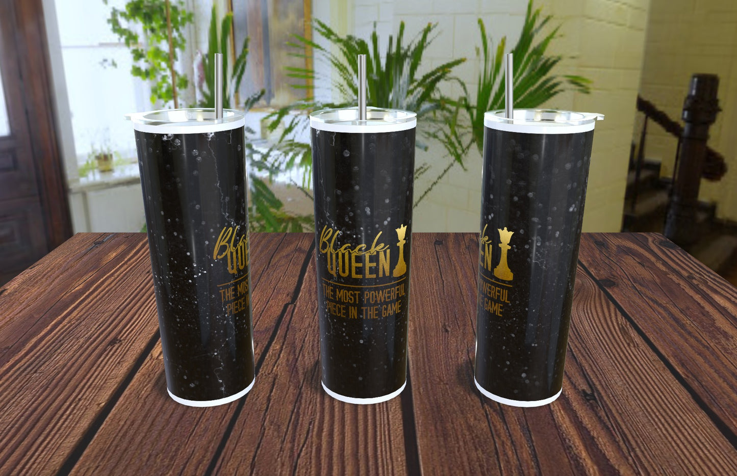20oz. 'Black Queen' Black Marble Tumbler