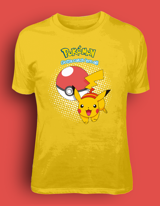Pikachu and Pokeball | Short Sleeve T Shirt