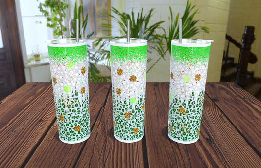20oz St. Pat's Leopard and Clover Print Tumbler